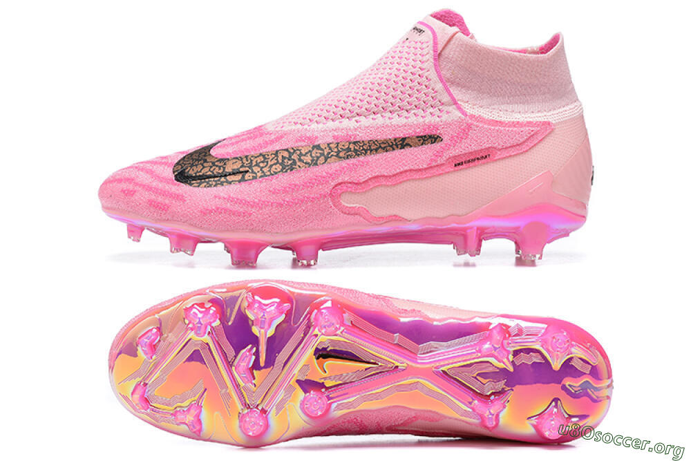 Nike Phantom GX Elite DF Link FG Football Boots - Pink/Black/Gold 1