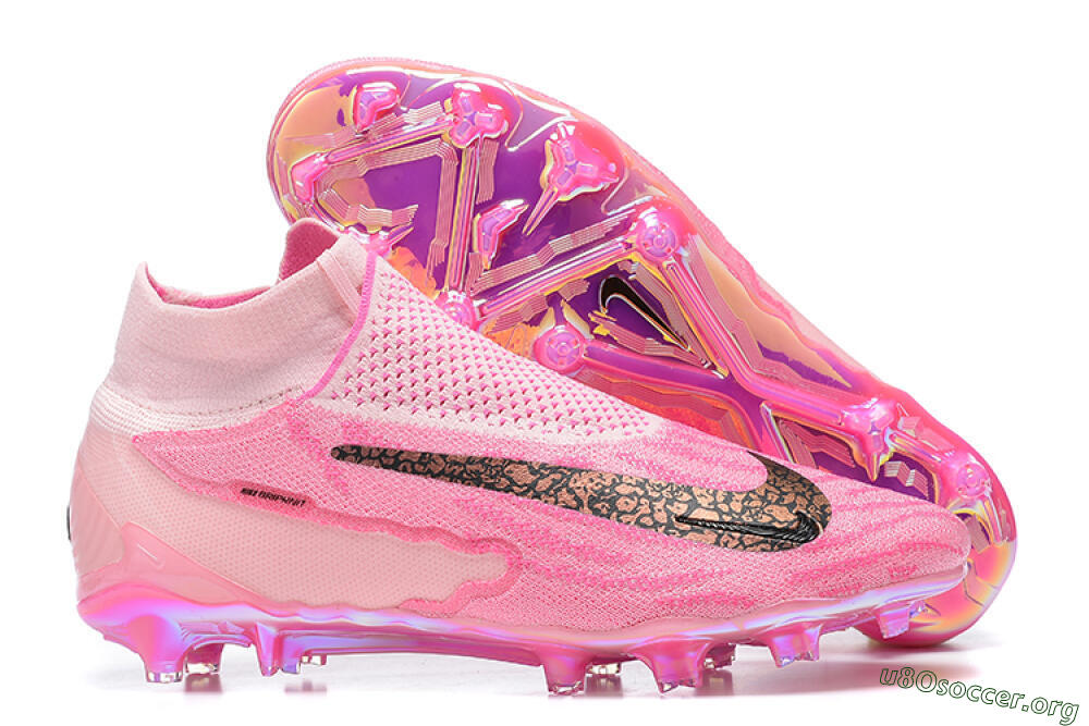 Nike Phantom GX Elite DF Link FG Football Boots - Pink/Black/Gold 2