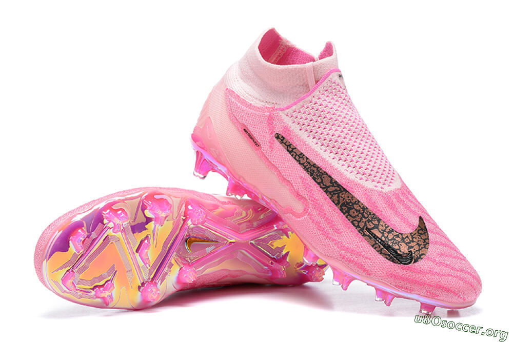 Nike Phantom GX Elite DF Link FG Football Boots - Pink/Black/Gold 4