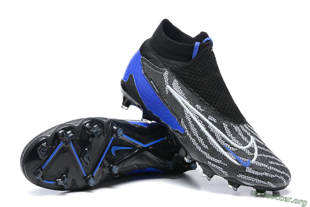 Nike Phantom GX Elite DF Link FG Football Boots - Black/White/Blue 4