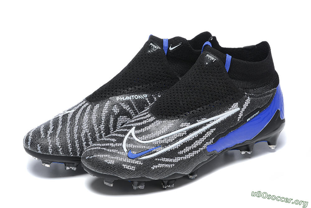 Nike Phantom GX Elite DF Link FG Football Boots - Black/White/Blue 9