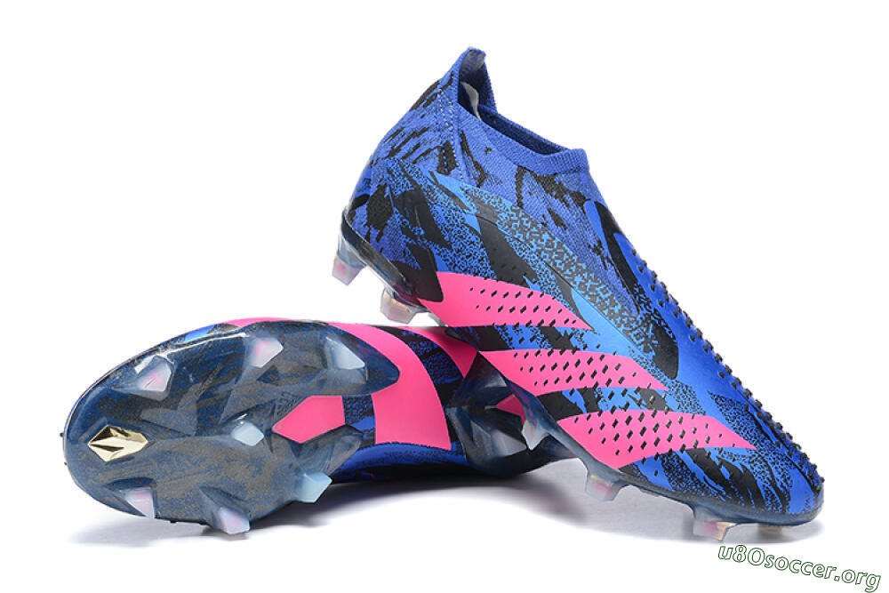 Paul Pogba x Adidas Predator Accuracy+ FG Football Boots - Blue/Black/Pink 4