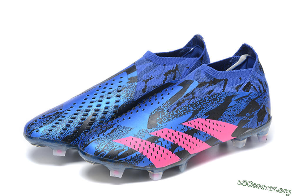 Paul Pogba x Adidas Predator Accuracy+ FG Football Boots - Blue/Black/Pink 9