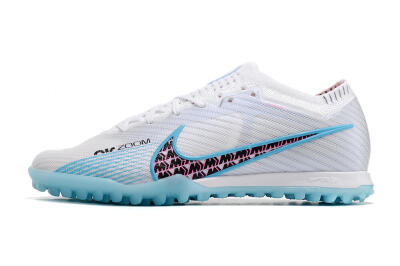Nike Air Zoom Mercurial Vapor 15 Elite TF Football Shoes - White/Blue/Pink