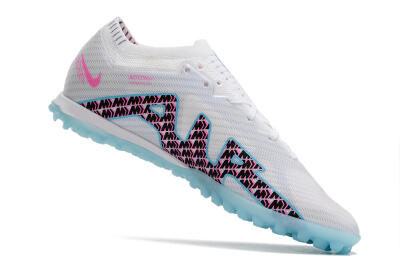 Nike Air Zoom Mercurial Vapor 15 Elite TF Football Shoes - White/Blue/Pink