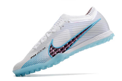 Nike Air Zoom Mercurial Vapor 15 Elite TF Football Shoes - White/Blue/Pink