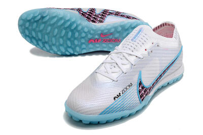 Nike Air Zoom Mercurial Vapor 15 Elite TF Football Shoes - White/Blue/Pink