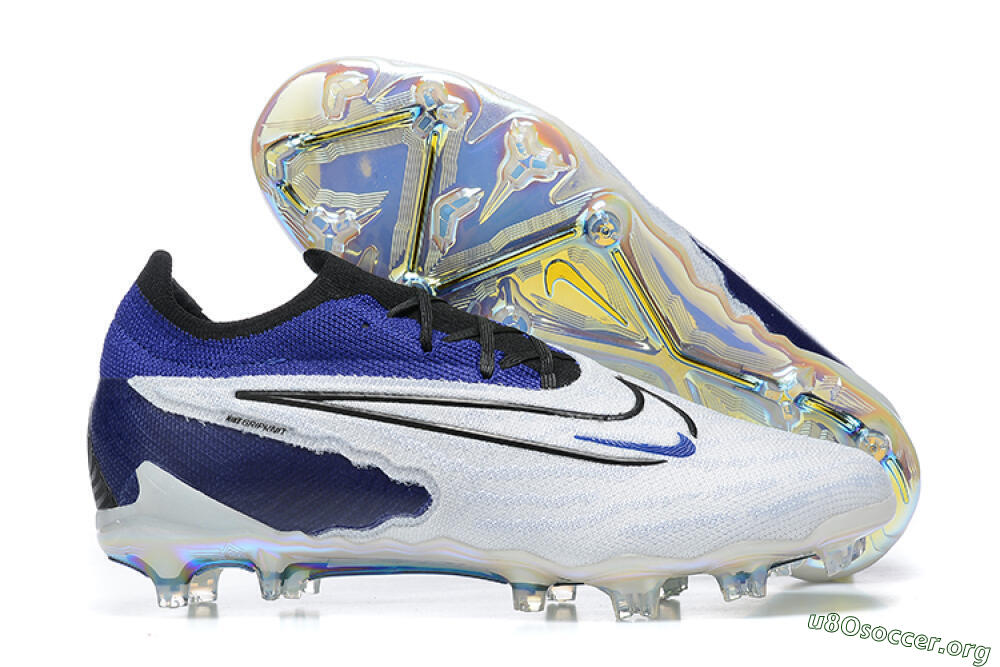 Nike Phantom GX Elite FG Football Boots - White/Blue/Black 2