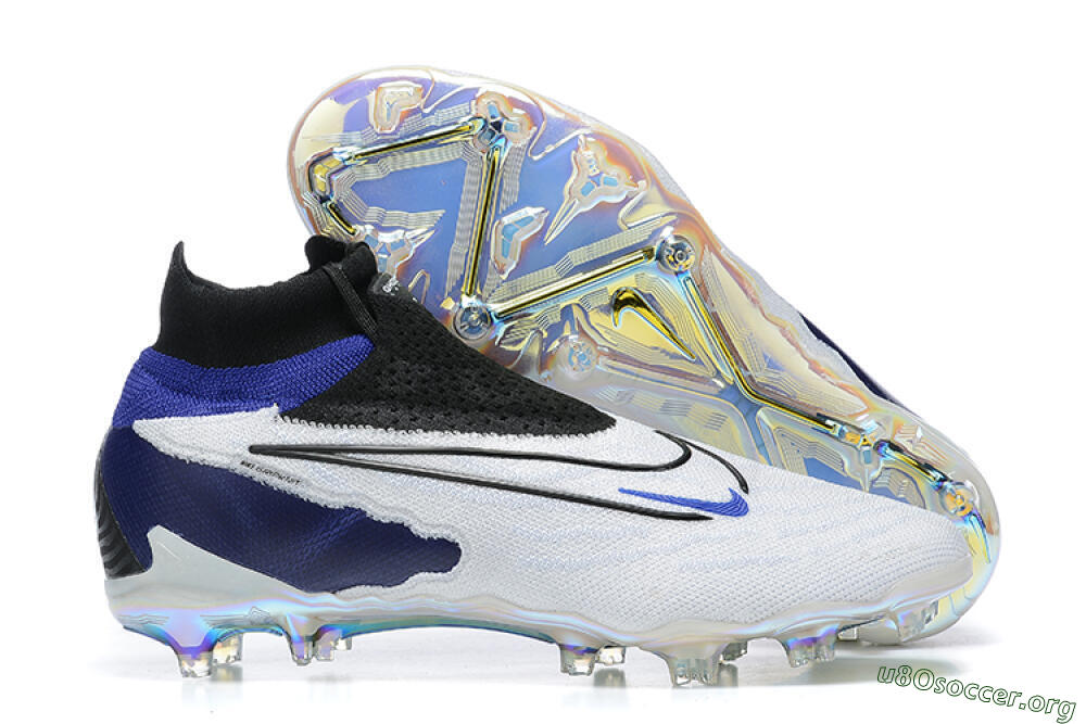 Nike Phantom GX Elite DF FG Football Boots - White/Blue/Black 2
