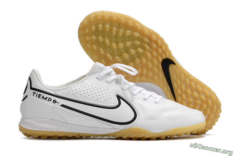 Nike React Tiempo Legend 9 Pro TF Football Shoes - White/Black 2