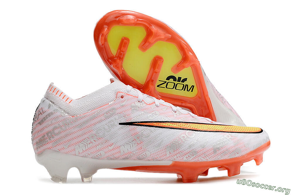Nike Air Zoom Mercurial Vapor 15 Elite FG Football Boots - White/Orange/Sliver 2