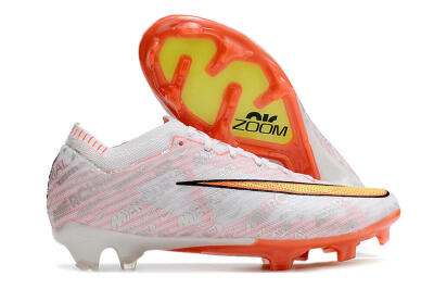 Nike Air Zoom Mercurial Vapor 15 Elite FG Football Boots - White/Orange/Sliver