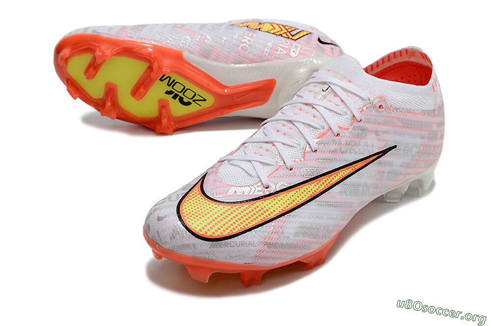 Nike Air Zoom Mercurial Vapor 15 Elite FG Football Boots - White/Orange/Sliver 0