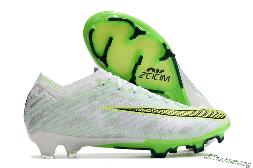 Nike Air Zoom Mercurial Vapor 15 Elite FG Football Boots - White/Green 2