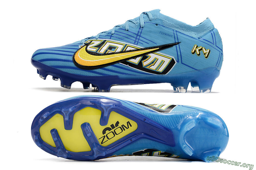 Kylian Mbappe x Nike Air Zoom Mercurial Vapor 15 Elite FG Football Boots - Blue/Yellow/Black 1