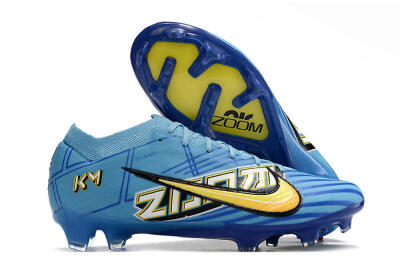 Kylian Mbappe x Nike Air Zoom Mercurial Vapor 15 Elite FG Football Boots - Blue/Yellow/Black