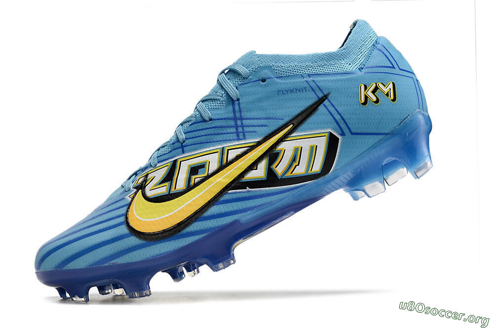 Kylian Mbappe x Nike Air Zoom Mercurial Vapor 15 Elite FG Football Boots - Blue/Yellow/Black 5