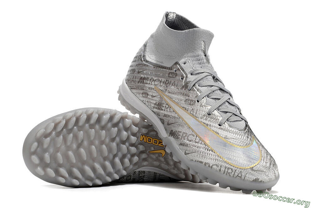 Nike Air Zoom Mercurial Superfly 9 Elite TF Football Shoes - Silver/Gold 1