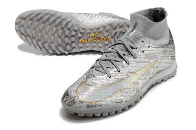 Nike Air Zoom Mercurial Superfly 9 Elite TF Football Shoes - Silver/Gold