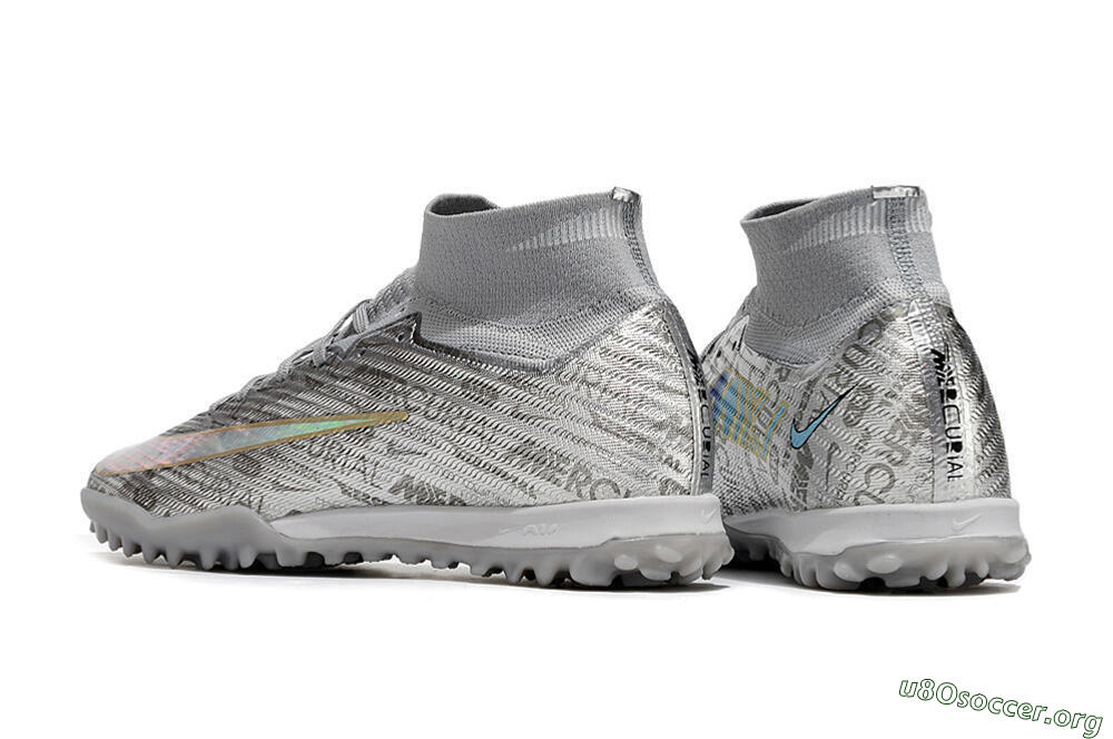 Nike Air Zoom Mercurial Superfly 9 Elite TF Football Shoes - Silver/Gold 5