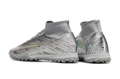 Nike Air Zoom Mercurial Superfly 9 Elite TF Football Shoes - Silver/Gold