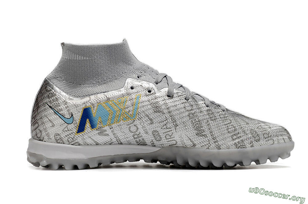 Nike Air Zoom Mercurial Superfly 9 Elite TF Football Shoes - Silver/Gold 4