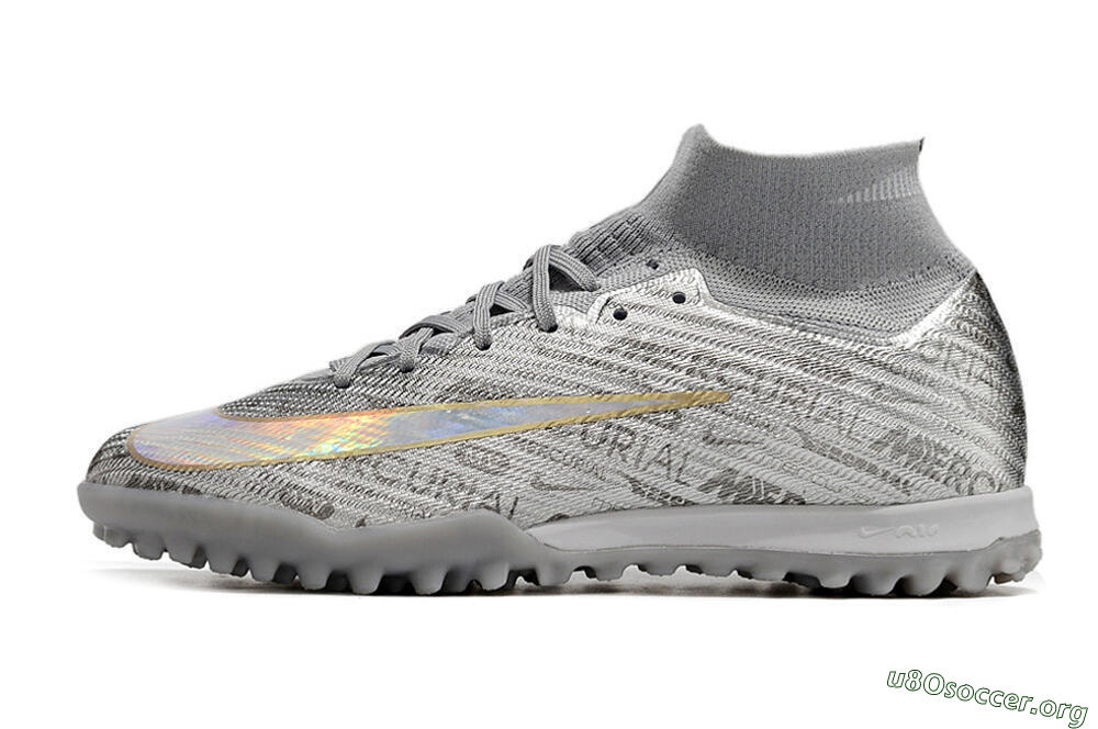 Nike Air Zoom Mercurial Superfly 9 Elite TF Football Shoes - Silver/Gold 3