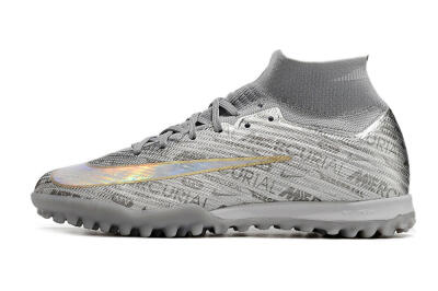 Nike Air Zoom Mercurial Superfly 9 Elite TF Football Shoes - Silver/Gold