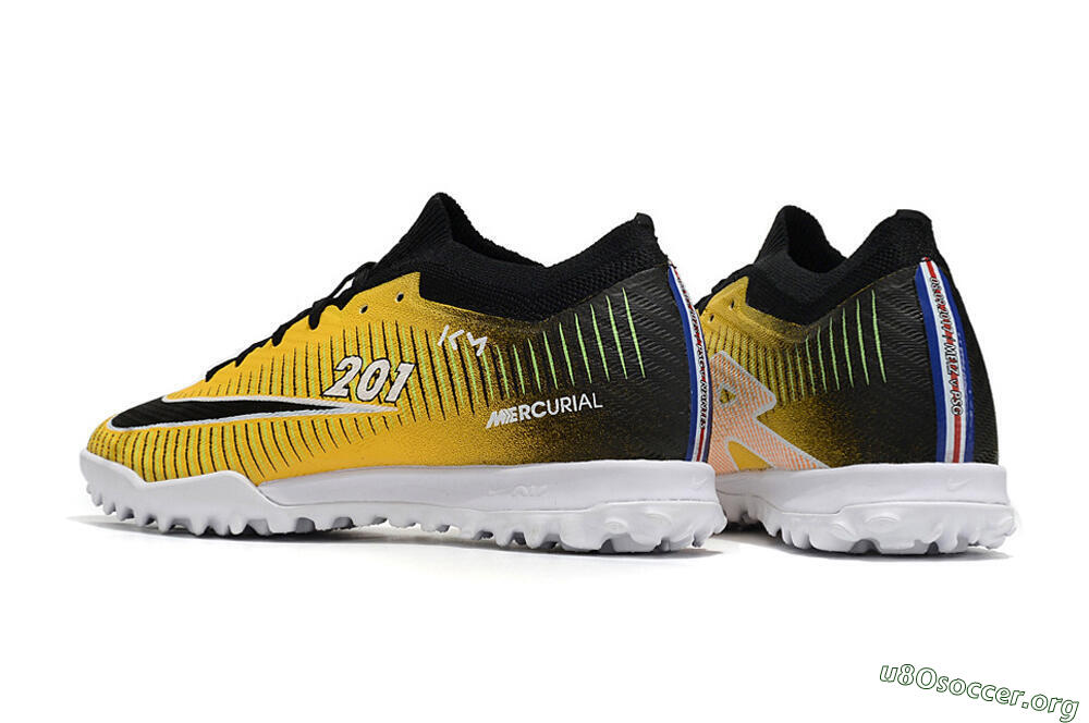 Nike Air Zoom Mercurial Vapor 15 Elite TF Football Shoes - Yellow/Black/White 4