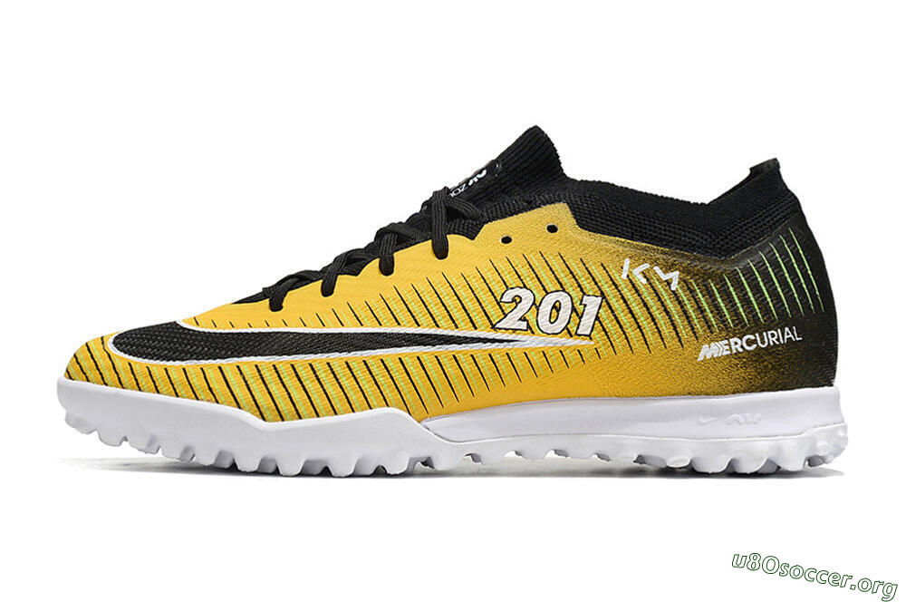 Nike Air Zoom Mercurial Vapor 15 Elite TF Football Shoes - Yellow/Black/White 3