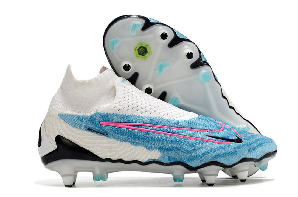 Nike Phantom GX Elite DF SG Football Boots - White/Blue/Pink 2