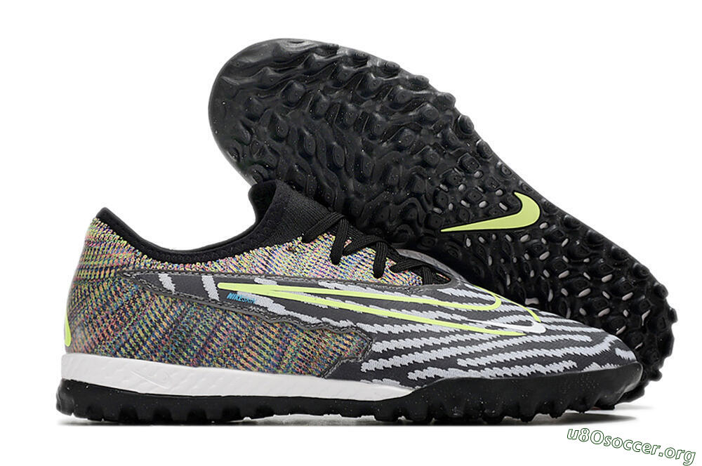 Nike React Phantom GX Pro TF Football Shoes - Black/Grey/Yellow 2