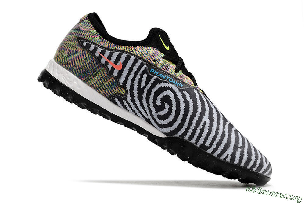 Nike React Phantom GX Pro TF Football Shoes - Black/Grey/Yellow 4