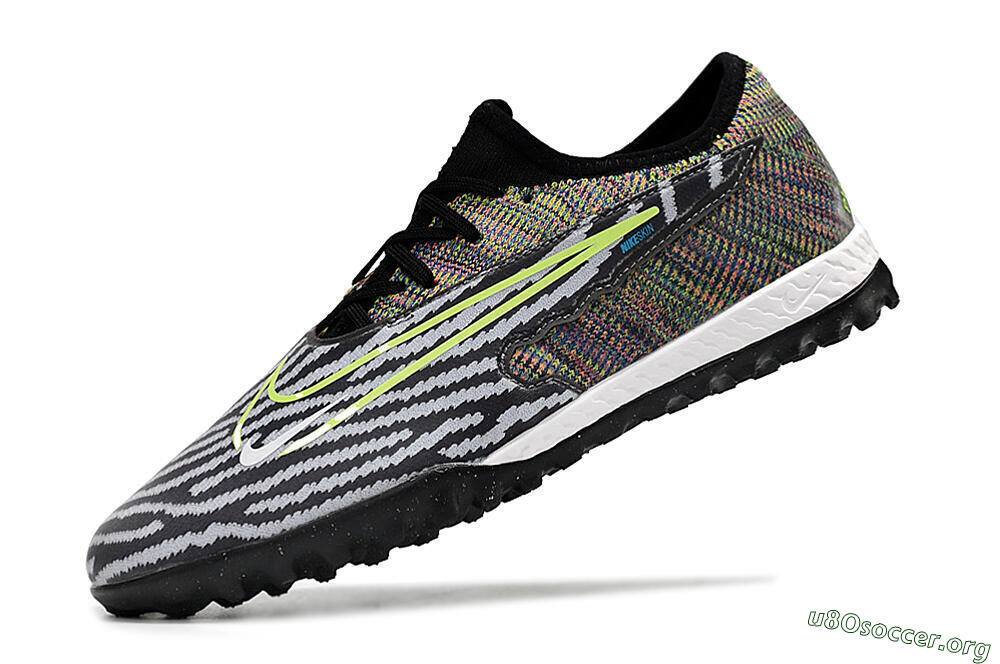Nike React Phantom GX Pro TF Football Shoes - Black/Grey/Yellow 5