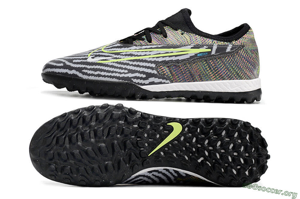 Nike React Phantom GX Pro TF Football Shoes - Black/Grey/Yellow 1