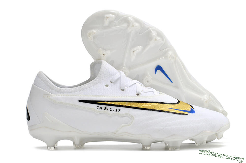 Nike React Phantom GX Academy FG Football Boots - White/Gold/Blue 2