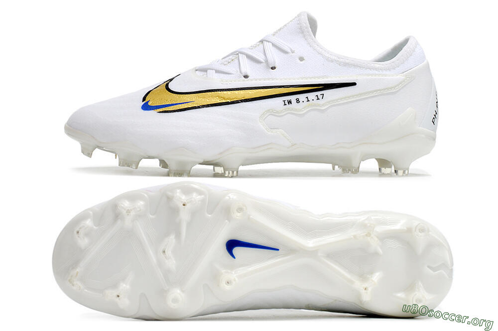 Nike React Phantom GX Academy FG Football Boots - White/Gold/Blue 1