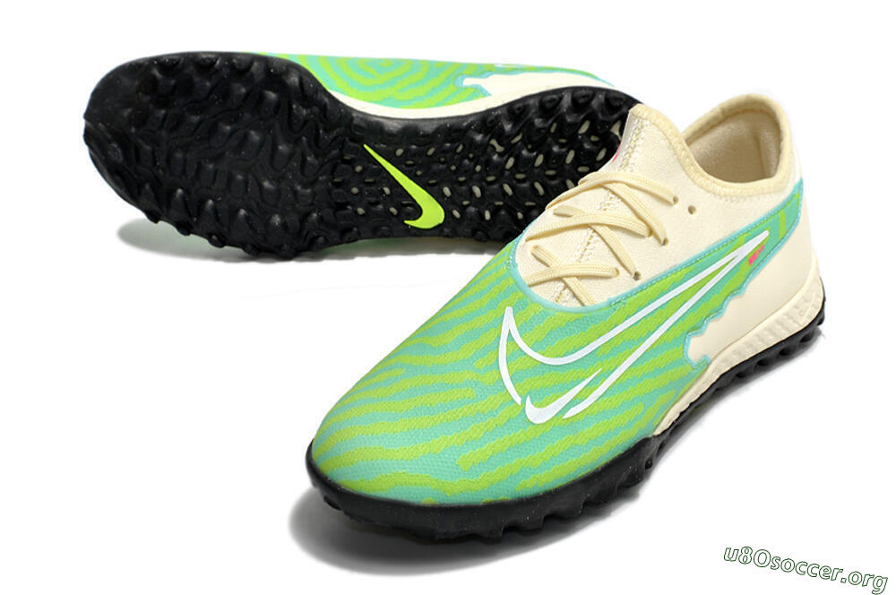 Nike React Phantom GX Pro TF Football Shoes - Green/Beige/Black 0
