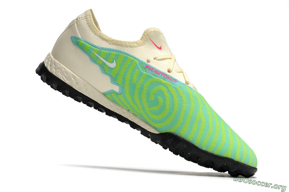 Nike React Phantom GX Pro TF Football Shoes - Green/Beige/Black 4
