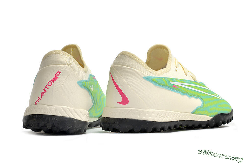 Nike React Phantom GX Pro TF Football Shoes - Green/Beige/Black 6