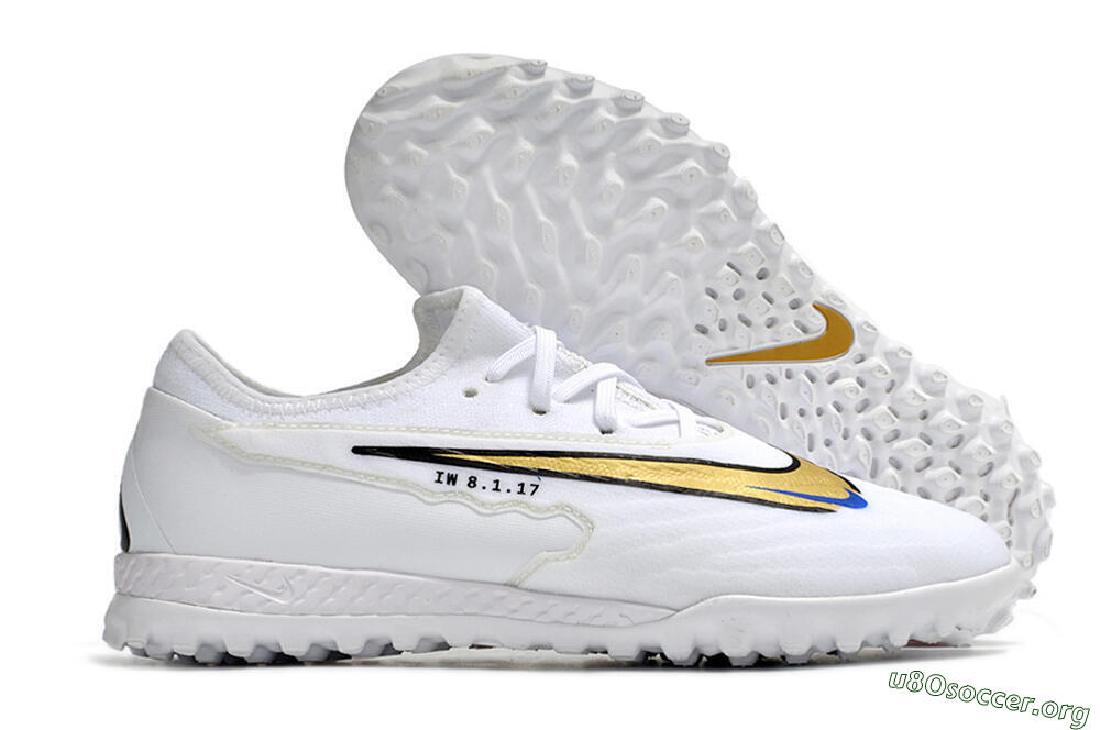 Nike React Phantom GX Pro TF Football Shoes - White/Gold/Black 2