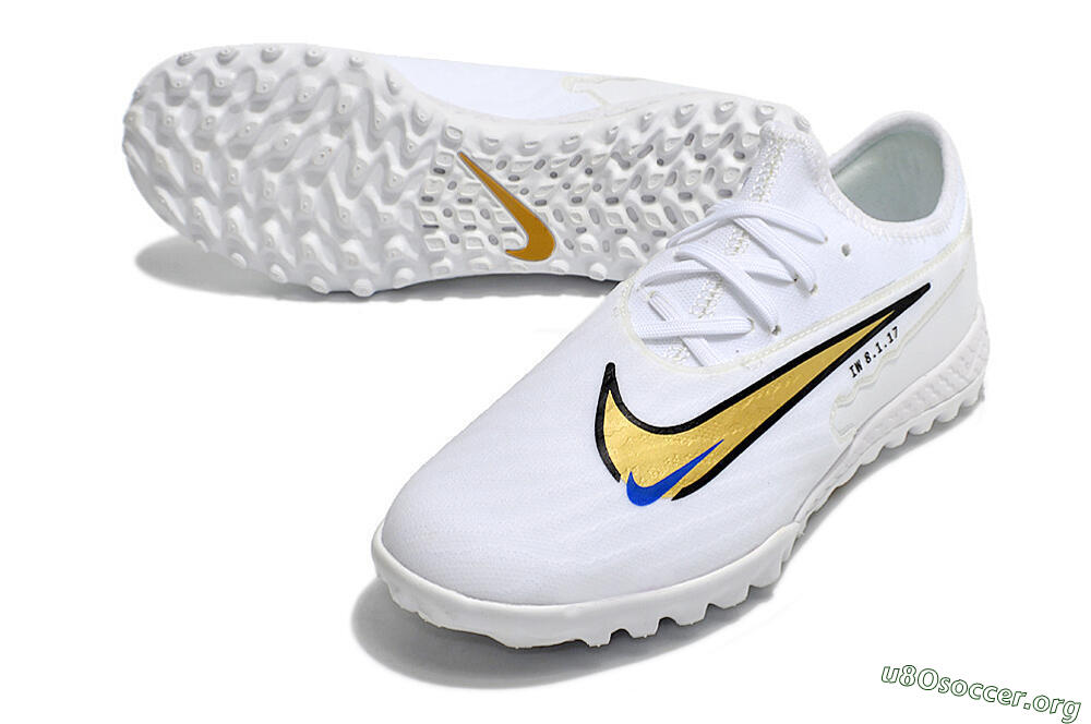 Nike React Phantom GX Pro TF Football Shoes - White/Gold/Black 0