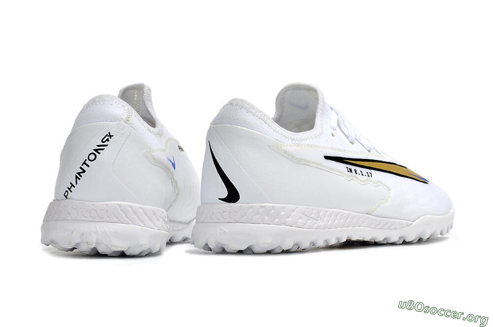 Nike React Phantom GX Pro TF Football Shoes - White/Gold/Black 6