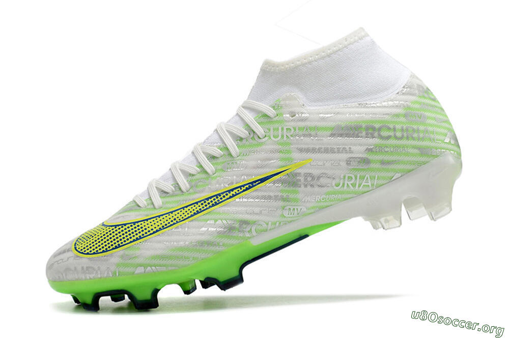 Nike Air Zoom Mercurial Superfly 9 Academy FG Football Boots - White/Green/Yellow 5