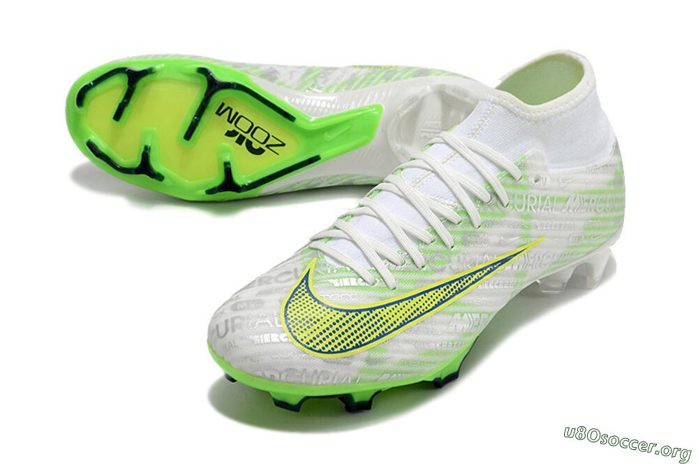 Nike Air Zoom Mercurial Superfly 9 Academy FG Football Boots - White/Green/Yellow 0