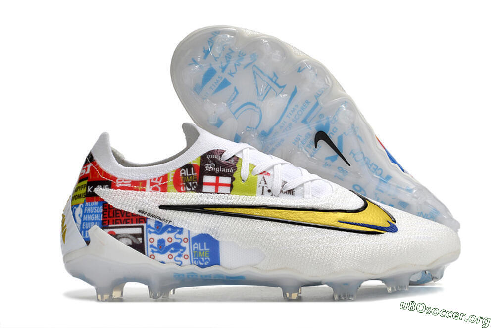 Harry Kane x Nike Phantom GX Elite FG Football Boots - White/Gold/Blue 2