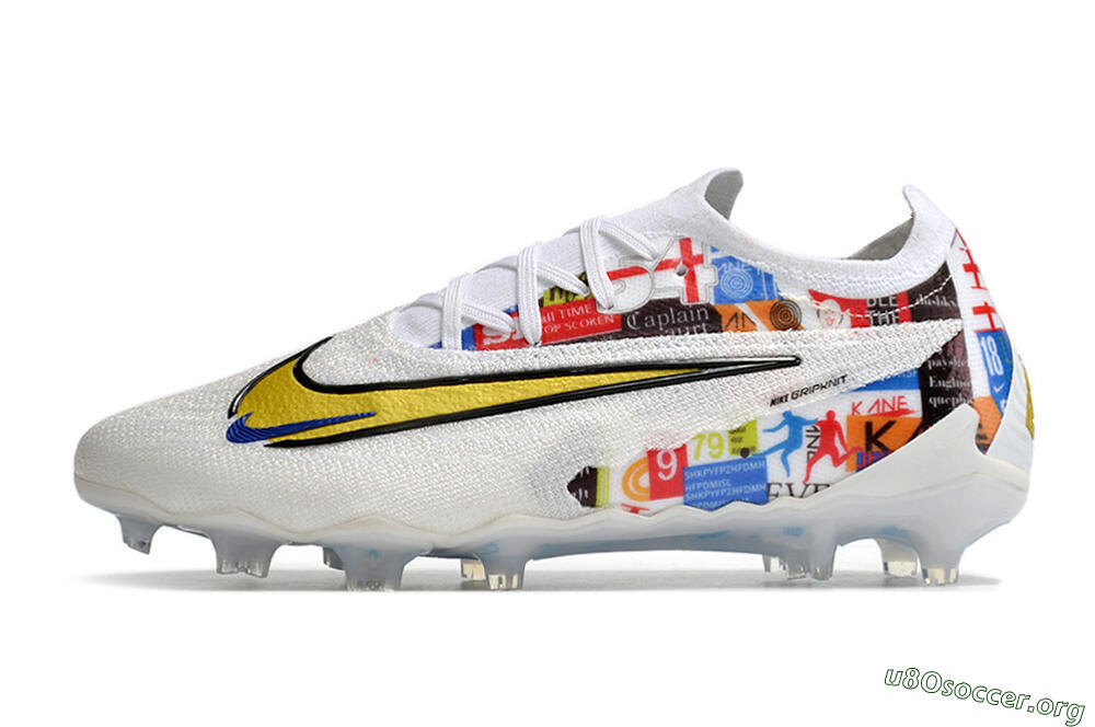 Harry Kane x Nike Phantom GX Elite FG Football Boots - White/Gold/Blue 3