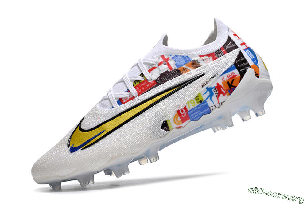 Harry Kane x Nike Phantom GX Elite FG Football Boots - White/Gold/Blue 5