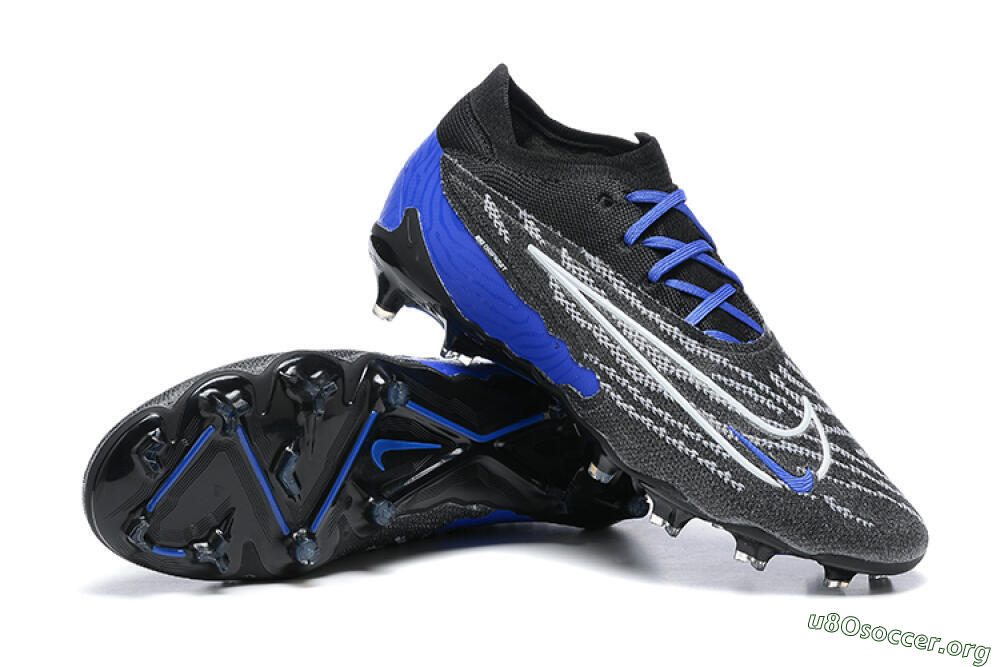 Nike Phantom GX Elite FG Football Boots - Black/White/Blue 4