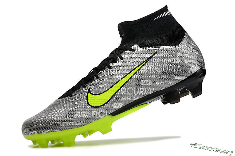 Nike Air Zoom Mercurial Superfly 9 Elite FG Football Boots - Silver/Green/Black 7